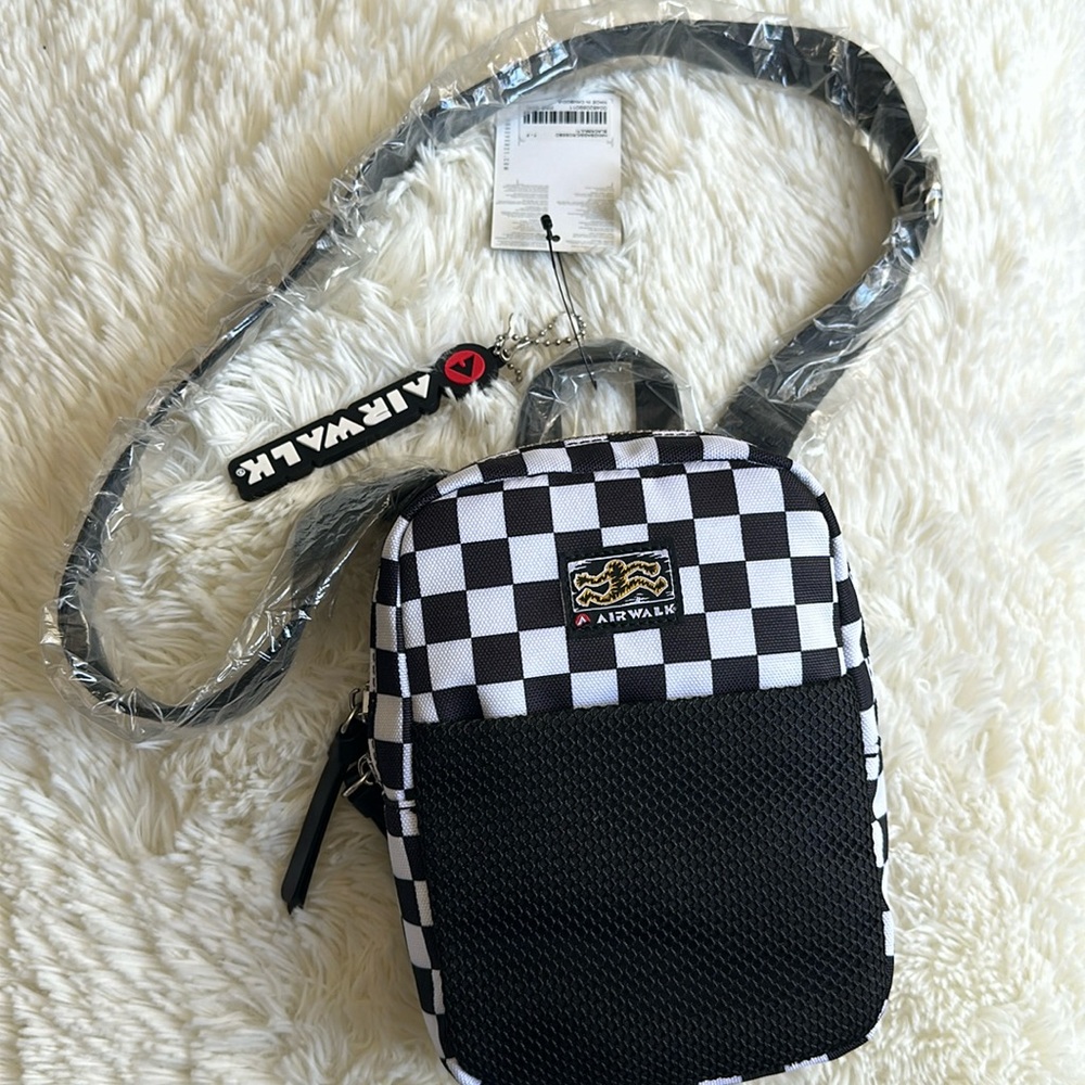Checkered crossbody purse